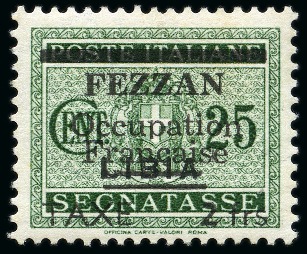 Stamp of Colonies françaises » Fezzan Fezzan TAXE Yv. 3, neuf, TB, rare, signé Calves, cert. Renon (Yv. € 1'700)