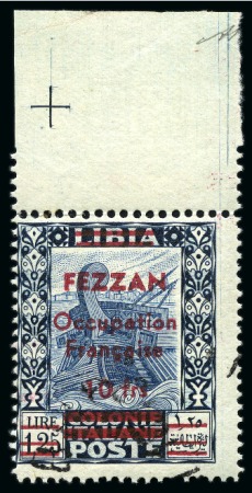 Stamp of Colonies françaises » Fezzan Fezzan Yv. 8, obl. légère avec gomme, TB, rare, signé Bolaffi, Diena, cert. Dutertre (Yv. € 1'600)