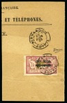 Stamp of Colonies françaises » Alexandrie Alexandrie Yv. 50 obl. sur grand fragment d'enveloppe, TB, cert. Roumet (Yv. € 1'400)