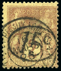 Stamp of Colonies françaises » Madagascar (Poste française) Madagascar Yv. 24, obl., TB, très rare, signé A.Brun, Calves, cert. Atout Phil (Yv. € 1'300)