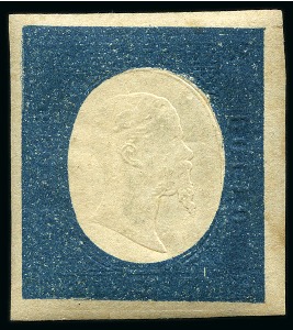 Stamp of Italian States » Sardinia 1854 Third issue, 20c blue, mint original gum, large margins, small stain in margin at right else very fine, signed Calves and E.Diena