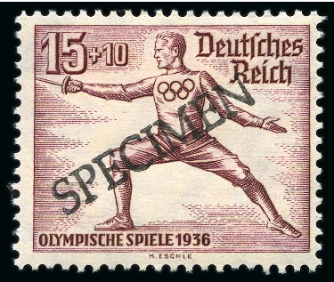 Stamp of Olympics » 1936 Berlin » Stamps 1936 Berlin set of 8 with SPECIMEN ovpts
