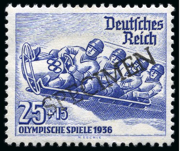 Stamp of Olympics » 1936 Garmisch-Partenkirchen 1936 Garmisch set of 3 with SPECIMEN ovpts