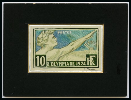 Stamp of Olympics » 1924 Paris » Essays and Proofs 1924 Olympics 10c essay, 10x6.5cm, in pencil and p