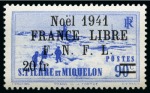 Stamp of Colonies françaises » St. Pierre et Miquelon Saint-Pierre-et-Miquelon Yv. 212 à 231 avec surcharge rouge complète (20 valeurs), plus Yv. 212 à 231 avec surcharge noire