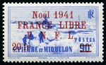 Stamp of Colonies françaises » St. Pierre et Miquelon Saint-Pierre-et-Miquelon Yv. 212 à 231 avec surcharge rouge complète (20 valeurs), plus Yv. 212 à 231 avec surcharge noire