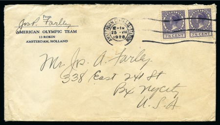 Stamp of Olympics » 1928 Amsterdam 1928 Amsterdam USA Olympic Team printed envelope