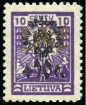 Stamp of Lithuania 1919-39 Attractive and valuable selection of varieties on two stockcards, noted several imperforate or part-perforate examples