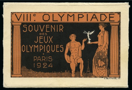 Stamp of Olympics » 1924 Paris » Postcards 1924 Paris. "Blanche" set of 8 art deco 15c postal stationery cards with original folder