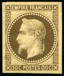 Stamp of France Emission Rothschild : 2c, 4c, 10c, 20c, 30c et 40c Lauré, neuf, B/TB, rare (Yv. € 2'190)
