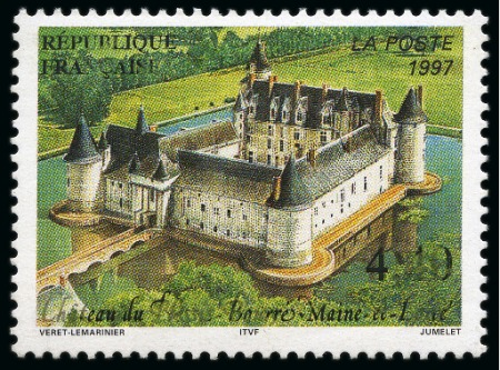 Stamp of France 1997 Chateau du Plessis-Bourré avec variété inscription incomplètes, neuf sans ch., TB, signé Calves (Maury € 1'200)