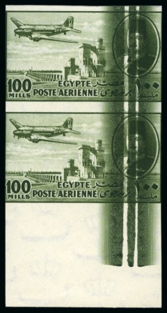 Stamp of Egypt » Airmails 1947 King Farouk Airmail 100m olive