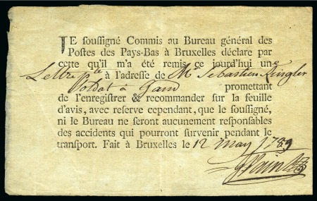 Stamp of Austria » Pre-Stamp Letters and Documents 1789-1916 Lot of postal forms, receipts, stationery, noted 1x Austrian Netherlands