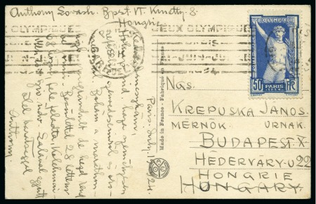 Stamp of Olympics » 1924 Paris » Postcards 1924 Paris collection of stamps, covers and picture postcards