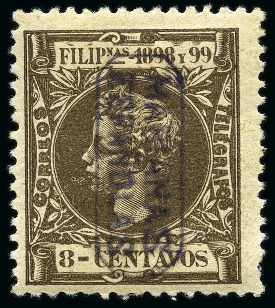 Stamp of Spain » Spanish Mariana Islands 1899 8c grey brown, mint, gum tones, scarce