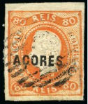 Stamp of Portuguese Colonies » Azores 1868 80r orange and 100r lilac, used, fine