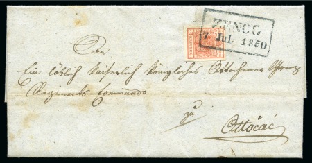 Stamp of Austria » 1850 Issue AUSTRIA MILITARY BORDER CROATIA-SLAVONIA 1850 ZENGG COVER 