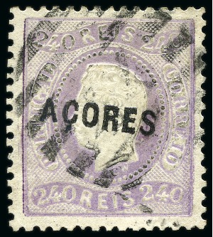 Stamp of Portuguese Colonies » Azores 1868-70 50r green and 240r violet (A of Azores painted), used, fine