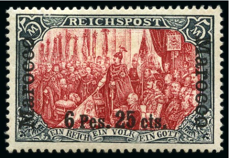 Stamp of Germany » German Foreign Offices » German Post in Morocco 1900 6p25c on 5m slate and carmine, type II