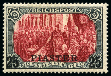 Stamp of Germany » German Foreign Offices » German Post in Turkey 1900 25pi on 5m slate and carmine, type I
