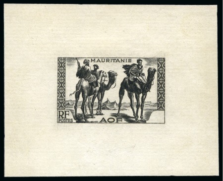 Stamp of Colonies françaises » Mauritanie 1938 Epreuve en noir sans valeur, TB