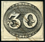 Stamp of Large Lots and Collections 1843-90, BRAZIL, Used collection of four album pages with 78 imperial stamps, Bull's Eyes 30R, 60R and 90R, slanted figures 10-60R, Verticals 10-600R, Coloreds 10, 30 & 430