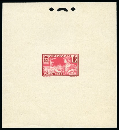 Stamp of Olympics » 1924 Paris » Essays and Proofs 1924 Paris 25c deluxe proof in issued colours, fine and very rare with only 25 printed