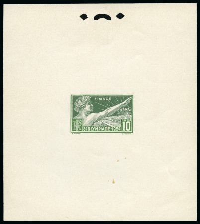 Stamp of Olympics » 1924 Paris » Essays and Proofs 1924 Paris 10c deluxe proof in issued colours, fine and very rare with only 25 printed