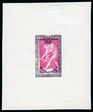 Stamp of Olympics » 1924 Paris » Essays and Proofs 1924 Paris 30c die proof of the frame and inverted centre