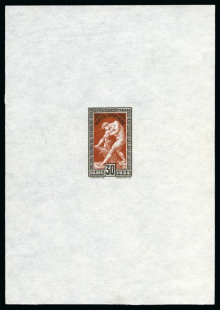 Stamp of Olympics » 1924 Paris » Essays and Proofs 1924 Paris 30c die proof in issued colours on thin paper