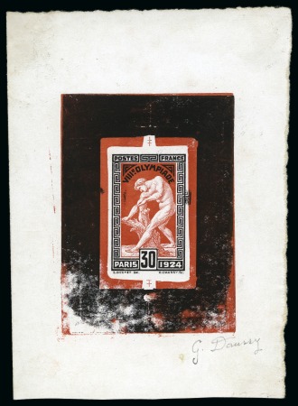 Stamp of Olympics » 1924 Paris » Essays and Proofs 1924 Paris 30c die proof in issued colours with surround