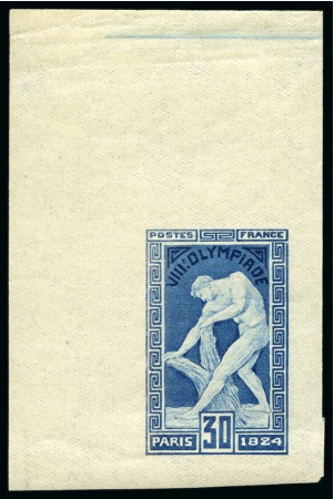 Stamp of Olympics » 1924 Paris » Essays and Proofs 1924 Paris Olympics 30c proof in blue