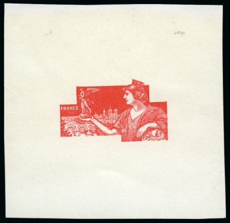 Stamp of Olympics » 1924 Paris » Essays and Proofs 1924 Pairs 25c die proof on the centre only in carmine