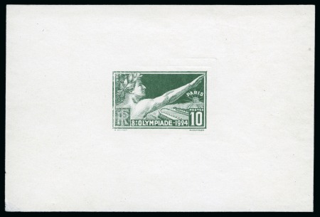 Stamp of Olympics » 1924 Paris » Essays and Proofs 1924 Paris 10c die proof in blue-green on glossy paper