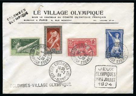 Stamp of Olympics » 1924 Paris » Covers and Cancellations 1924 Paris Olympic Village printed envelope