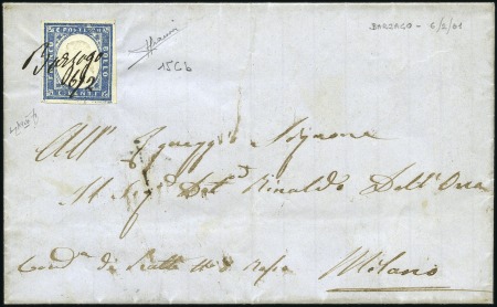 Stamp of Italian States » Lombardy Venetia 1855-62 Sardinia 20c Greyish Cobalt, 1860 printing