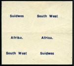 Stamp of South West Africa 1927-30 Proof of impressions of overprint