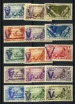 Stamp of Colonies françaises » Océanie Océanie 15 valeurs entre Yv. 86 et 113 avec surcharge violette "V", neuf avec adhérences, TB, toutes signés Calves (15)