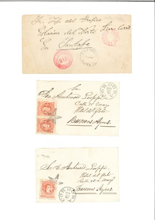 Stamp of Large Lots and Collections 1853-98 AMERICAS: Selection of stampless covers, some maritime covers + 1 Mexico variety