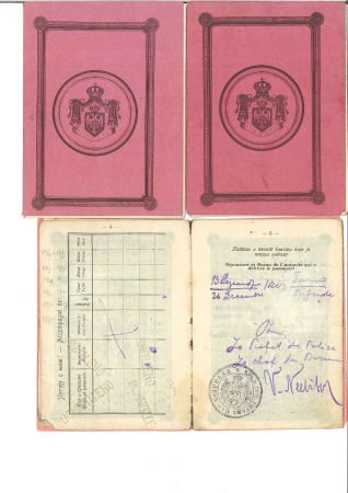 Stamp of Serbia SERBIA 1903-1907  3 passports + 1 passport MONTENEGRO, ALL WITH FISCALS, ALSO FOREIGN (TURK,RUS)