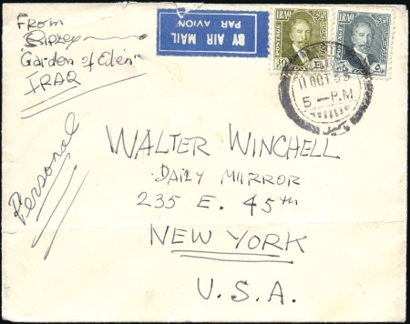 Stamp of Iraq 1933 Airmail cover from Ripley "Garden of Eden" Iraq