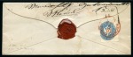 Stamp of Austria » 1863 Issue 1863 + 1864 mixed issue franking+ red cancel