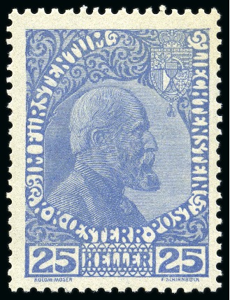 Stamp of Liechtenstein Liechtenstein 1912-16  Duke John II cpl.sets chalky & ordinary paper, 1x ultramarine, hinged, 1x used