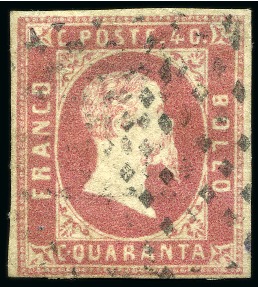 Stamp of Italian States » Sardinia ITALY SARDINIA 1851 40C rosa, used