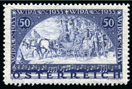 Stamp of Austria AUSTRIA 1933 WIPA stamps ordinary and granite paper 