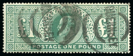 Stamp of Great Britain » King Edward VII GREAT BRITAIN 1902 1GBP dull blue-green, used