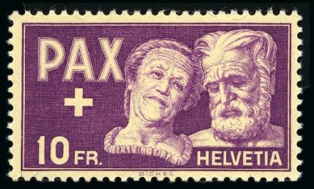Stamp of Switzerland / Schweiz » Schweiz ab 1907 SWITZERLAND SCHWEIZ 1945 Lot PAX Saetze u.Werte