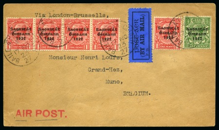 Stamp of Ireland » Airmails 1923 Cover to Belgium from Dublin 17.11.23, flown London-Brussels