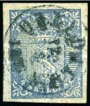Stamp of Norway NORWAY 1855 5 examples incl. blue pmk