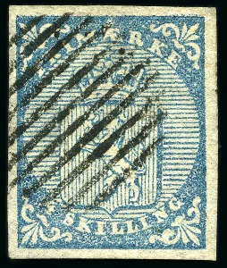 Stamp of Norway NORWAY 1855 5 examples incl. blue pmk